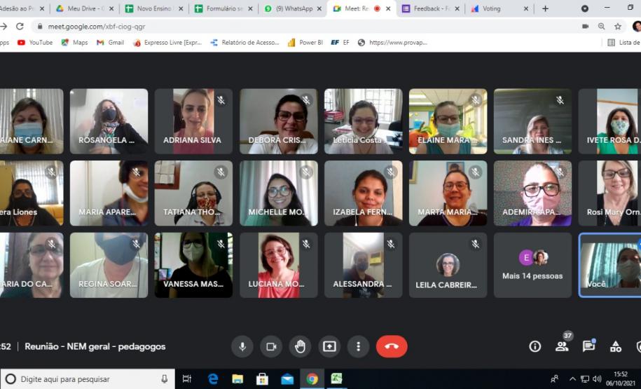 Reunião sobre o NEM - equipe Pedagógica